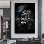 tableau mystérieux d’un lion