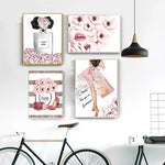 tableau tasse et fleurs rose