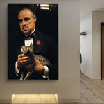 tableau homme d’affaire et chat