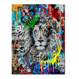 tableau pop art d’un lion