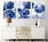 tableau peinture d’une fleur bleue