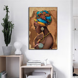 tableau africain femme de profil