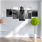 tableau vintage photo chanteur noir et blanc