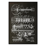 Guitar Piano Musical Instrument Decoration Mural Retro 