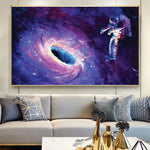 tableau astronaute trou violet