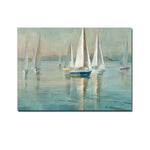 tableau peinture plusieurs bateaux