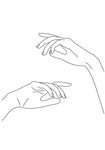 Affiche minimaliste mains trait noirs