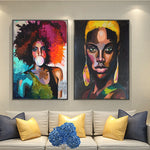 tableau peinture pop art femme africaine