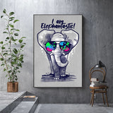 tableau éléphant lunettes colorées