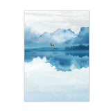tableau peinture brume et montagne