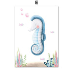 Affiche mignonne hippocampe