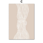 tableau trait blanc fond beige