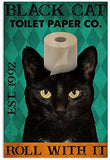 tableau chat noir papier toilette