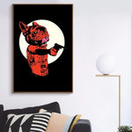 Tattoo Dog Canvas Painting on the Wall Modern Cool Animal 