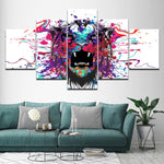 Tableau tigre peinture violette