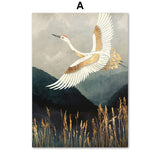 cadre peinture oiseau blanc
