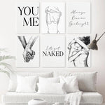 tableau main dans la main fond blanc