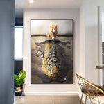 tableau chat gros reflet du tigre