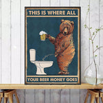 tableau affiche ours et bière