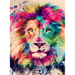 Affiche lion coloré