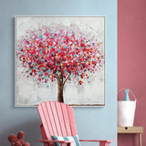 tableau peinture arbre feuille abstraite