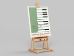 cadre instrument 1 pièce Piano vert 