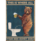 Tableaux ours avec une bière