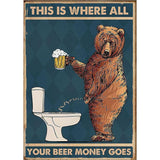 tableau affiche ours et bière