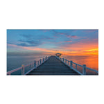 Affiche pont en bois coucher de soleil
