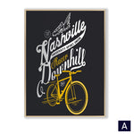 affiche écriture et vélo jaune