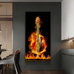 tableau guitare électrique en feu