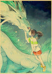 Affiche grand dragon blanc japonais