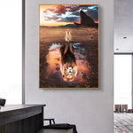 tableau reflet grand lion