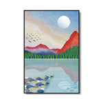 tableau peinture abstraite d’une rivière