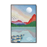 tableau peinture abstraite d’une rivière