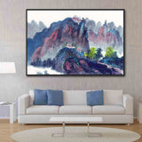 tableau peinture à l’huile violette d’une montage
