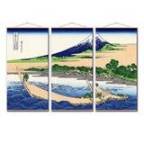 Japanese Ukiyoe Kanagawa Surf Canvas Scroll Poster Painting 