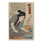 Tableau vintage japonais femme cuisine
