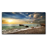 tableau pont en bois sur la mer