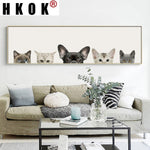 tableau pleins de chiens et chats