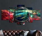 Tableau espace astronaute galaxie rouge | La maison des tableaux