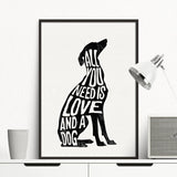 tableau minimaliste chien noir