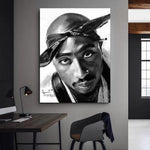 tableau rappeur en noir et blanc