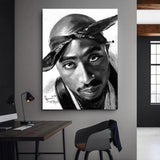 tableau rappeur en noir et blanc