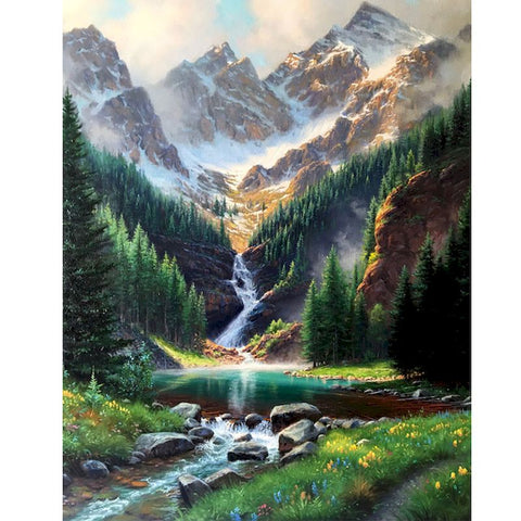 Tableau sur toile - Cascade forestière Tableau sur toile - Cascade forestière