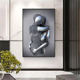 tableau abstrait couple métallique