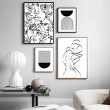 tableau rond noir et rayé