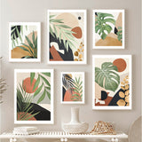 tableau feuilles fond beige
