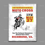 Affiche vintage course moto cross