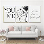 tableau main dans la main fond blanc